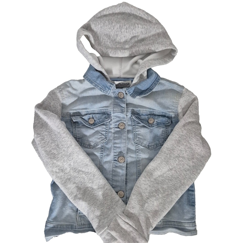 Wallflower Jean Jacket Juniors Small Blue Denim The Dreamer Fit Hooded Button Up